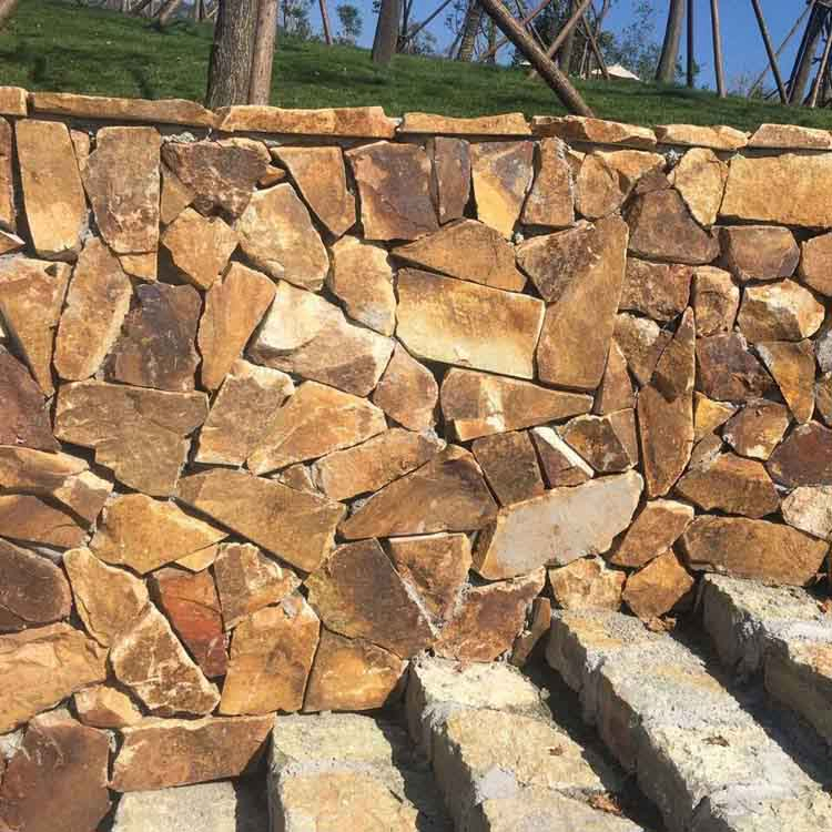 SMC-Fs316 China Yellow Sandstone Random Loose Stone Panel