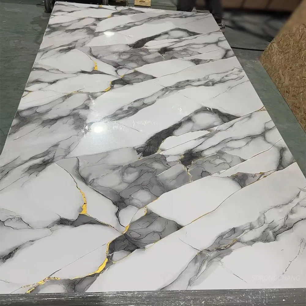 1220X2440mm Flexible PVC Plastic Materials UV Marble Slate Wall Panel / Board / Sheet