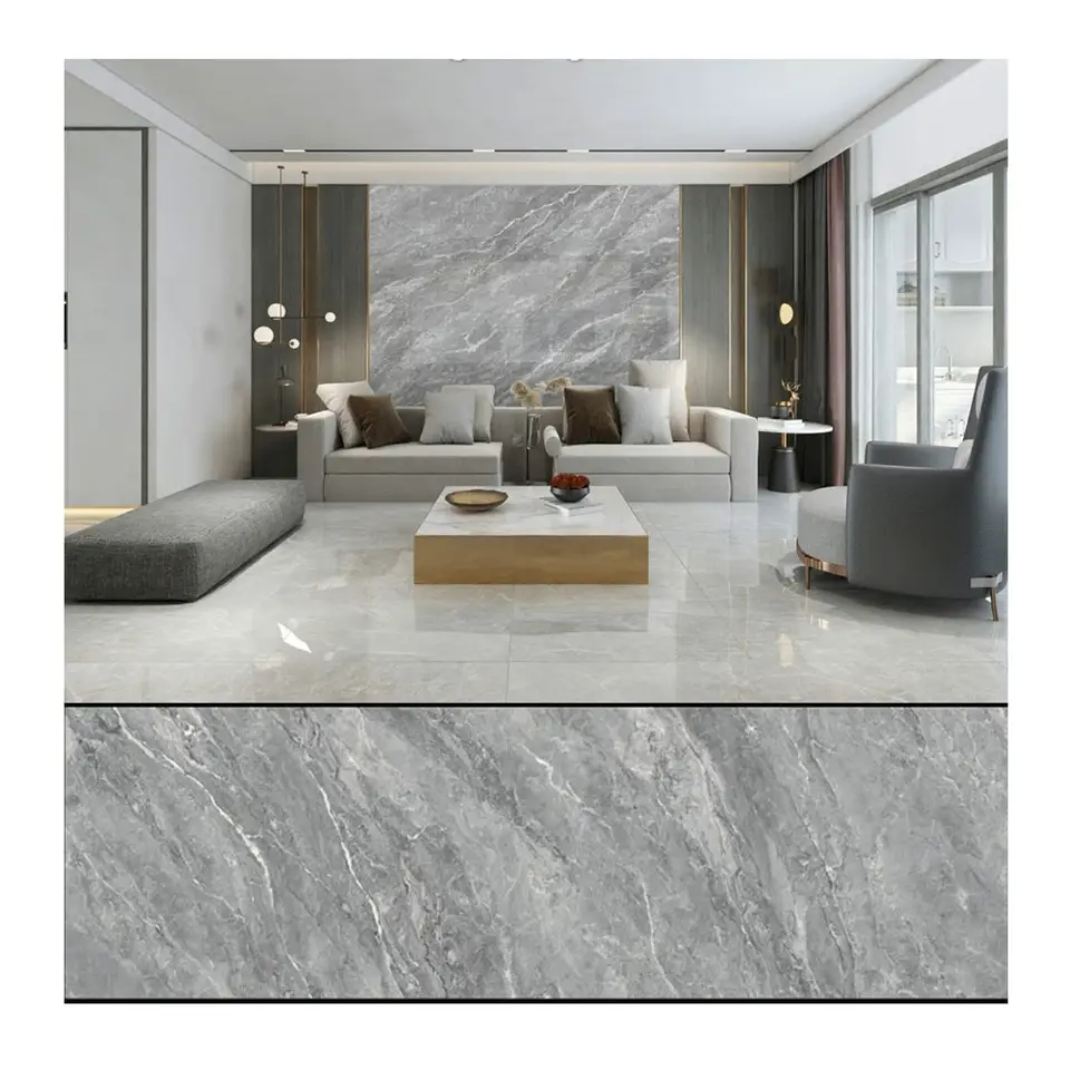 Interior Decorative High Glossy 3D Print PVC UV Marble Sheet Carbon Slate Marble Wall