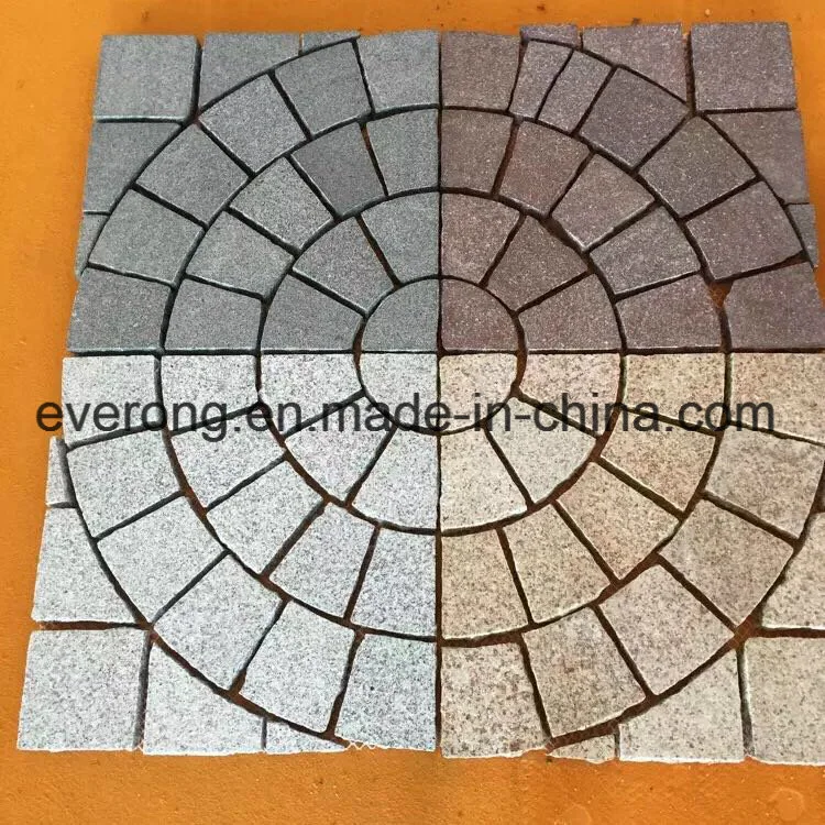 Natural Meshed Granite/Basalt/Slate/Bluestone Fan Shape Paving Stone for Garden/Driveway