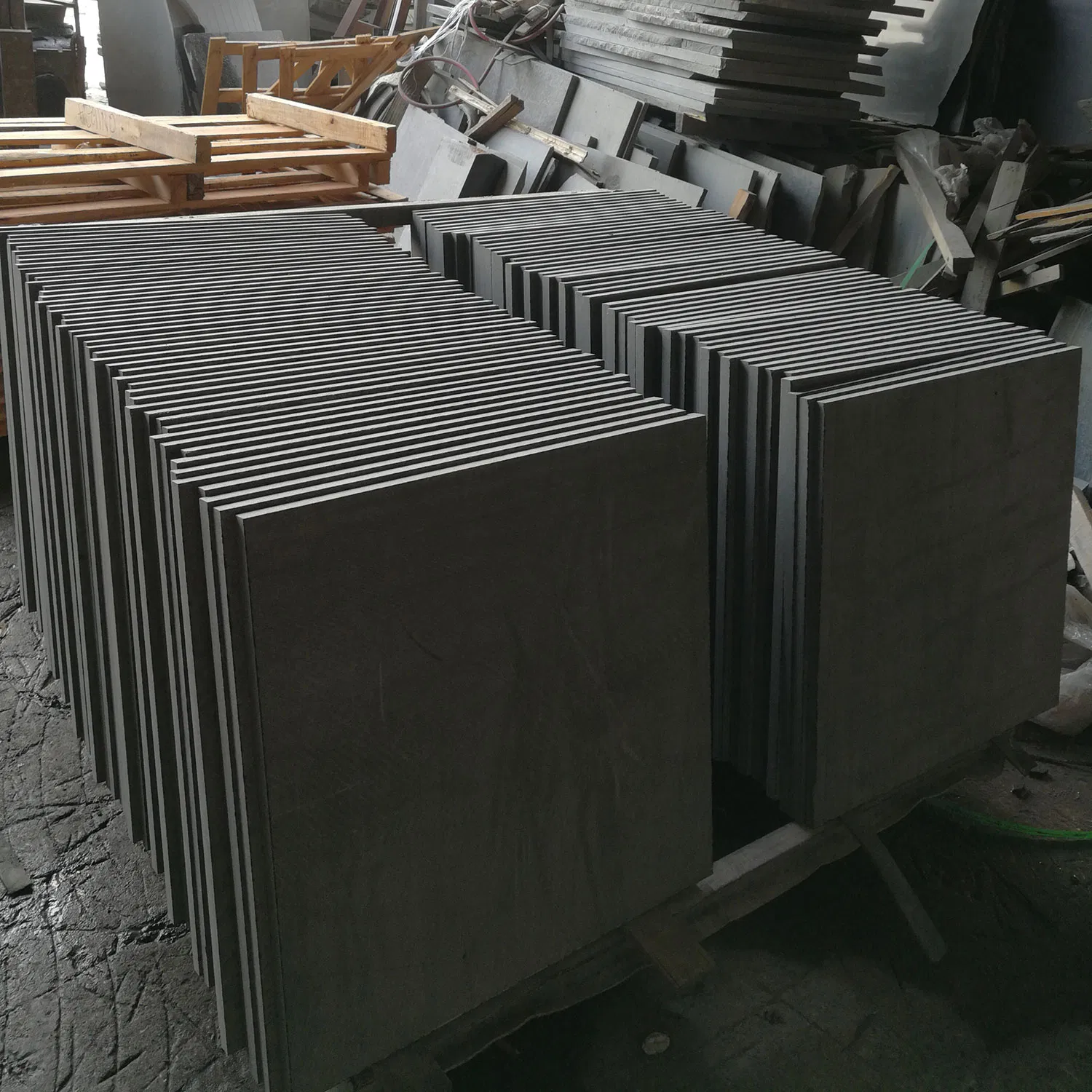 Cut to Size Leather Surface China Mongolia Black Stone Granite Floor