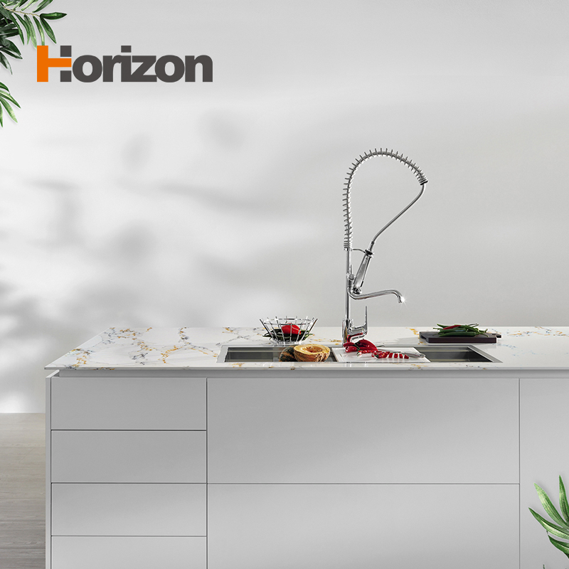 Cut-to-Size Kitchen Artificial Quartz Marble Granite Stone Carrara White Calacatta