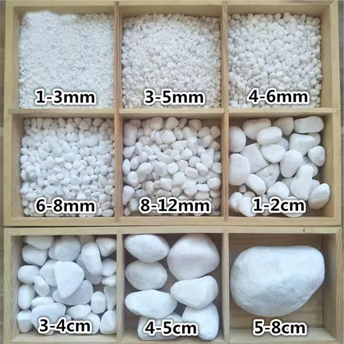 Snow-White Pebble Stones for Garden Paving