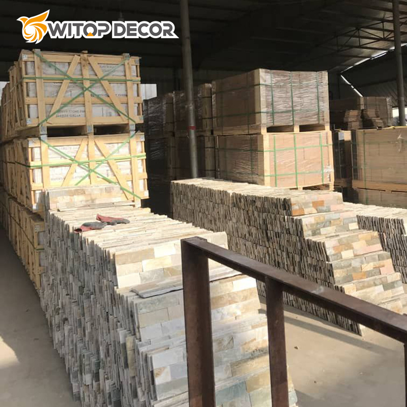 Outdoor Artificial Slate Cladding Cultural Decorative Stones Veneer Faux Stone Wall Panels