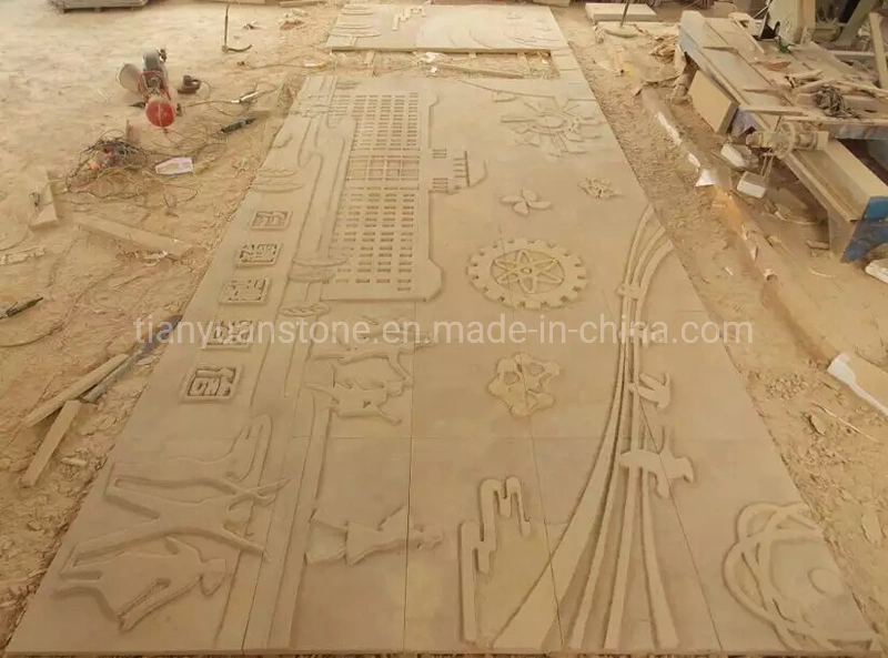 Sculpture Carving Relievo Decoration Sandstone Wall Panel