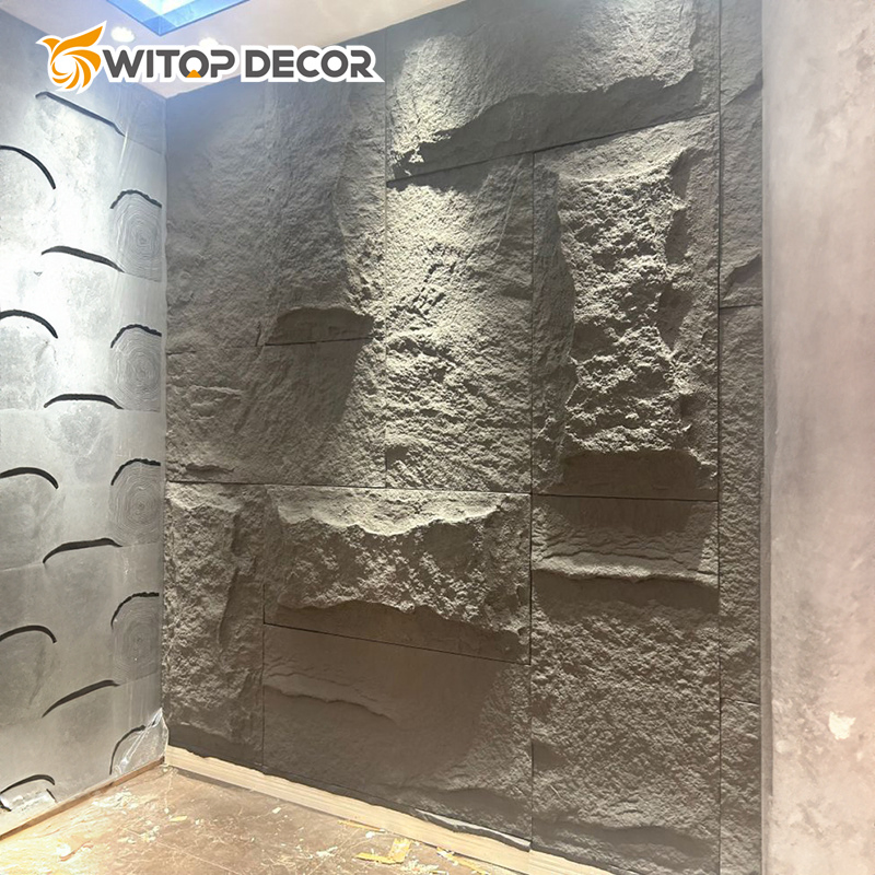 Outdoor Artificial Slate Cladding Cultural Decorative Stones Veneer Faux Stone Wall Panels