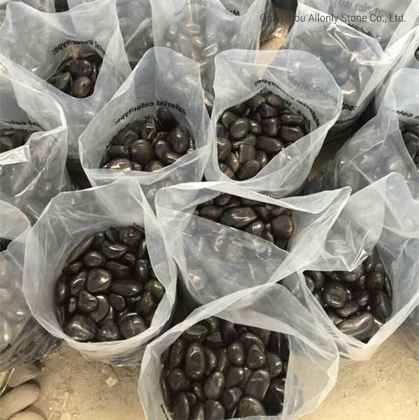 China Factory Decorative Black/Red/Yellow/White Landscaping High Polished River Pebble Stone for Beach and Garden Walkway