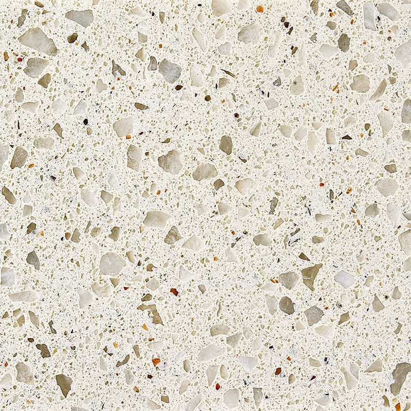 Ice White Granules Engineered Quartz Stone for Kitchen Tops