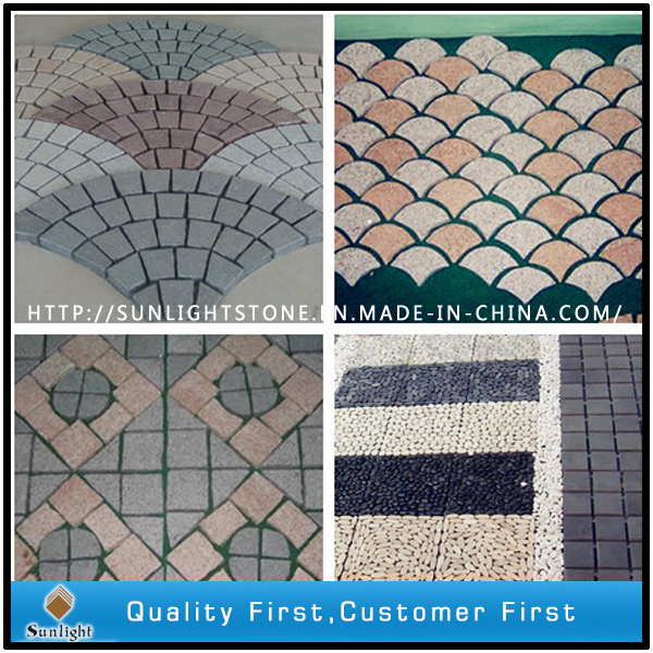 G684 Black Basalt Meshed Back Flagstone/Cobblestone Pavers