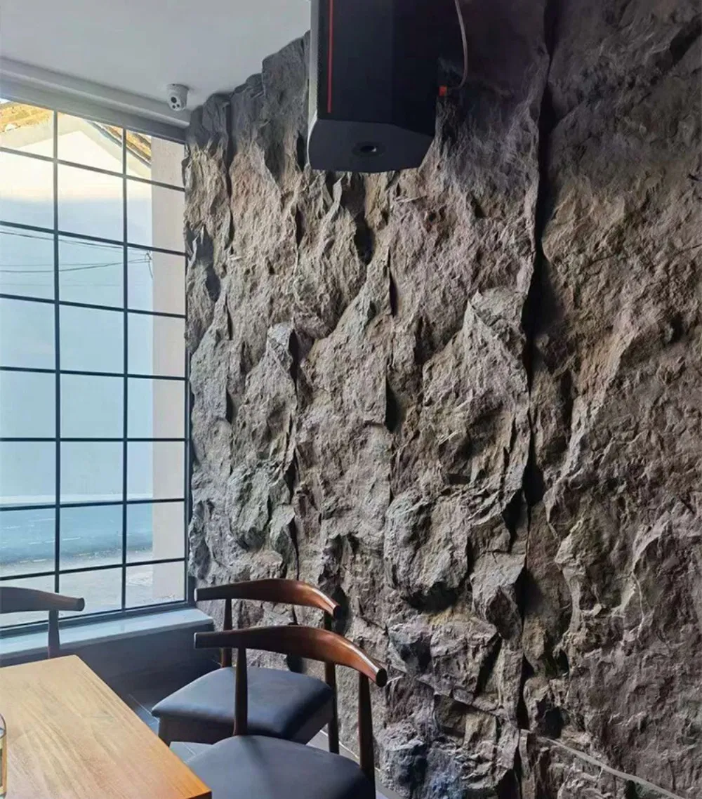 Waterproof and Fireproof PU Stone Wall and Rock Panel Artificial Granite Veneer for Countertops Natural Stone Material