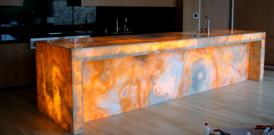 Translucent Yellow Onyx Natural Marble Stone for Bar Table