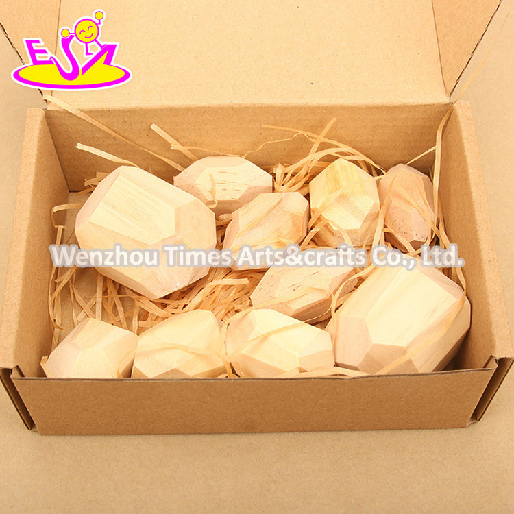 Customize Kids Natural Wooden Stone Blocks for Stacking W13D304