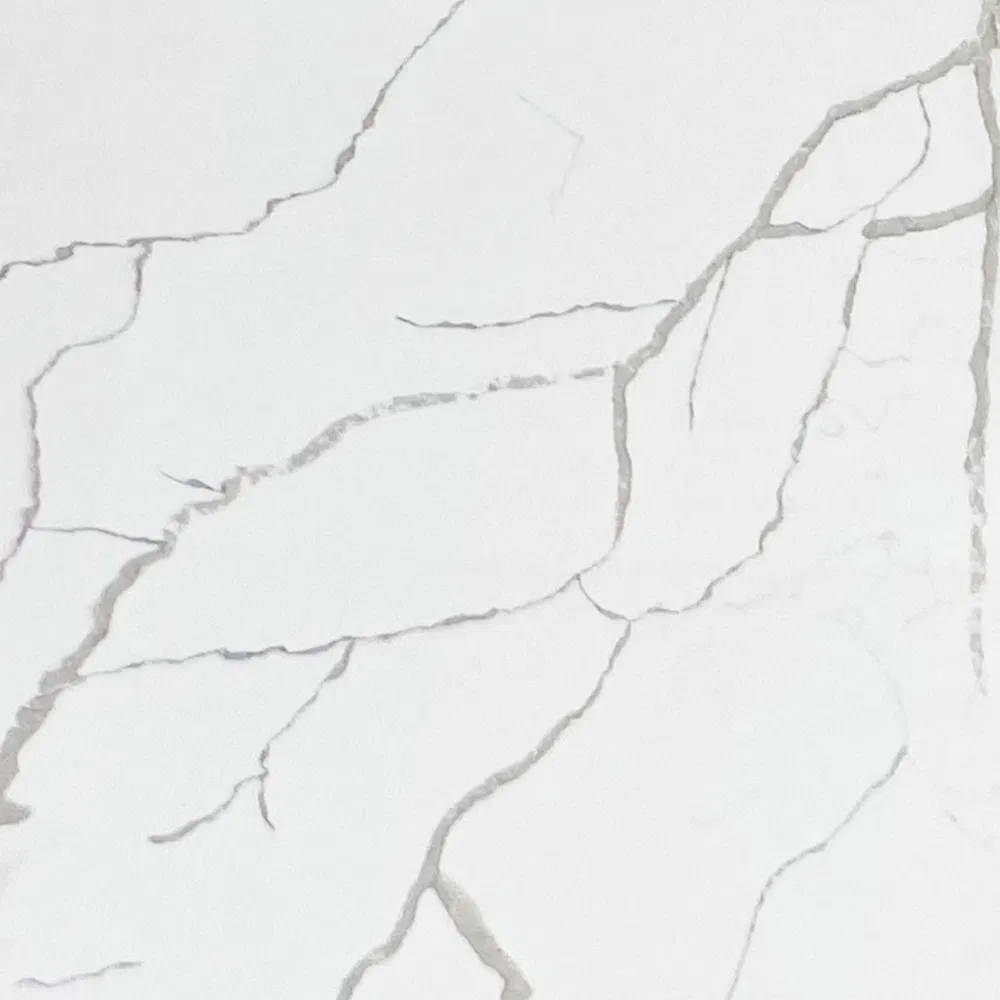 Glossy Surface Cut to Size 30mm Thickness Quartz Slab Countertop Artificial Calacatta Quartz Stone