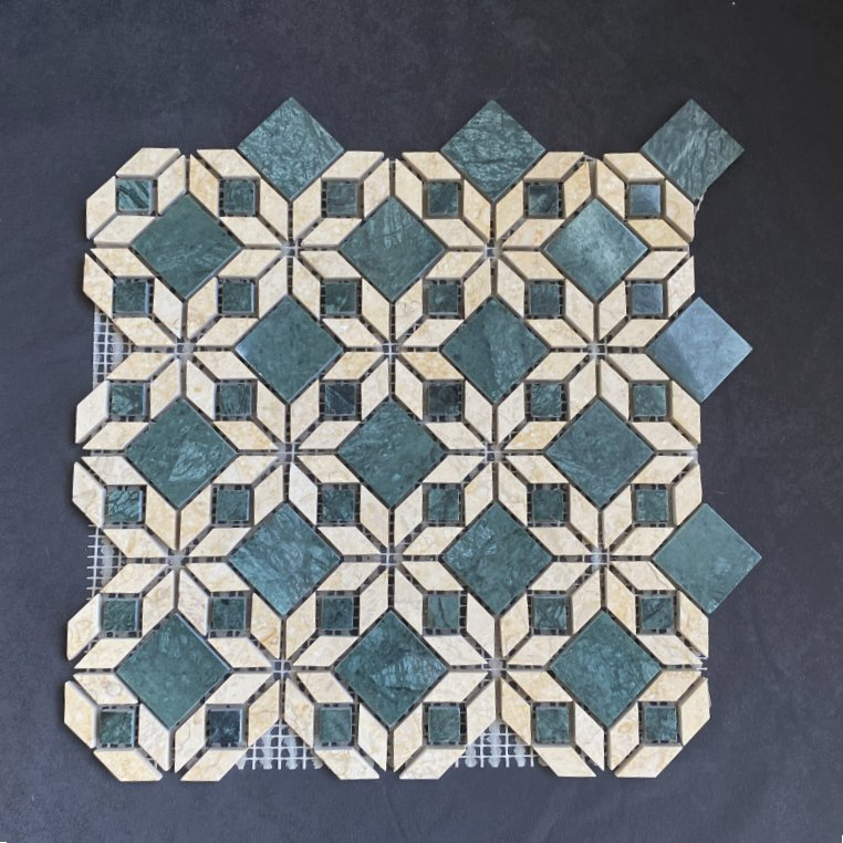 Mediterranean Hexagonal Shape Various Colors Home Decor 3D Mural Backsplash 3D Wall Panel Marble Design Stone Mosaic Tile