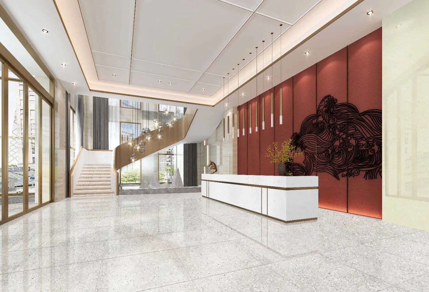 Artificial Stone Engineered Stone Pearl White Terrazzo Customized Size Black White for Countertop and Big Slabs and Tile