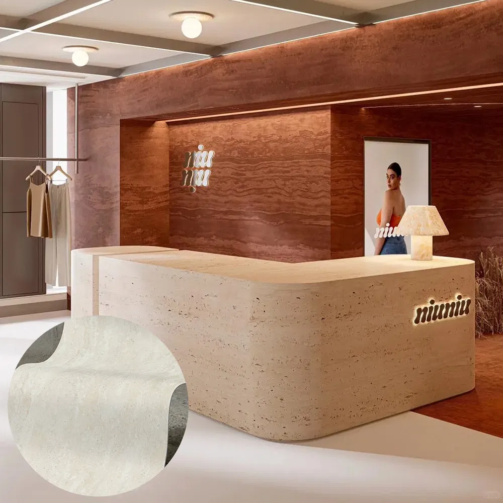 Flexible Sandstone Look Panels for Exterior Column with Reinforced Fiberglass Mesh Backing