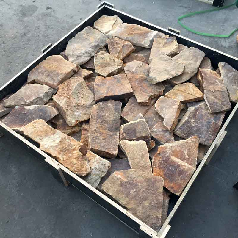 SMC-Fs316 China Yellow Sandstone Random Loose Stone Panel