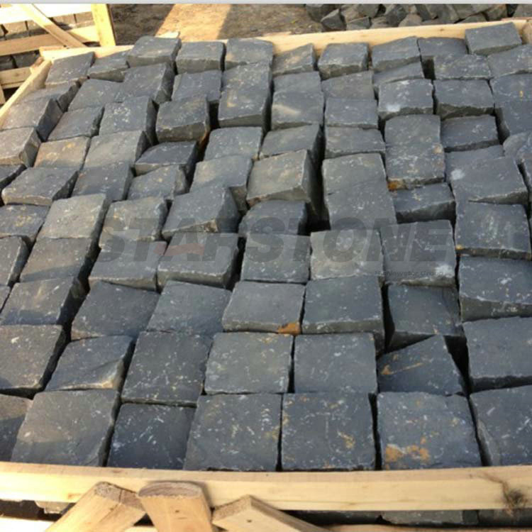 Natural Stone Granite Paver Black Basalt Cobblestone
