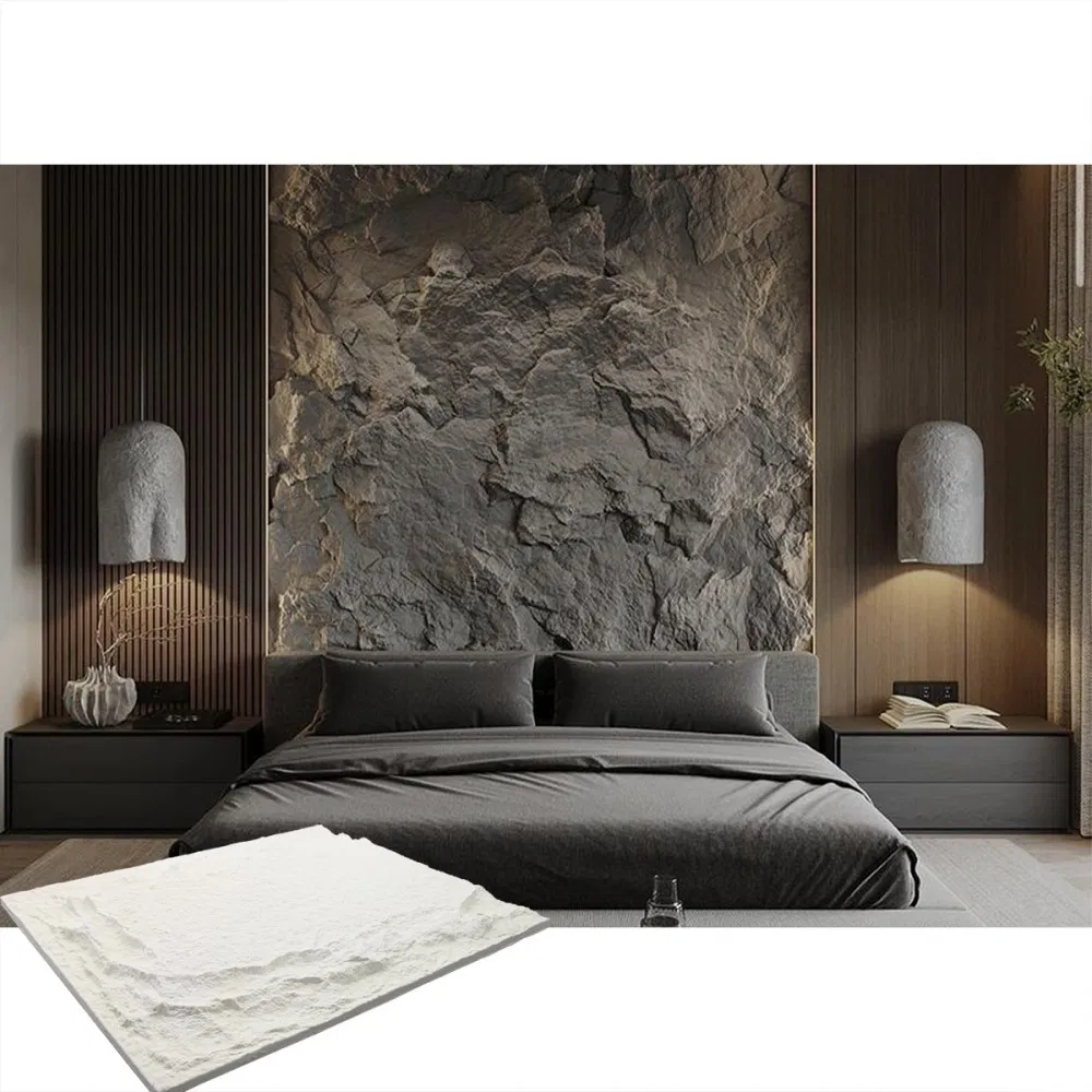 Big Slab Polyurethane Decoration Faux PU Artificial Rock Effect Stone Veneer Panels 3D PU Stone Wall Panel