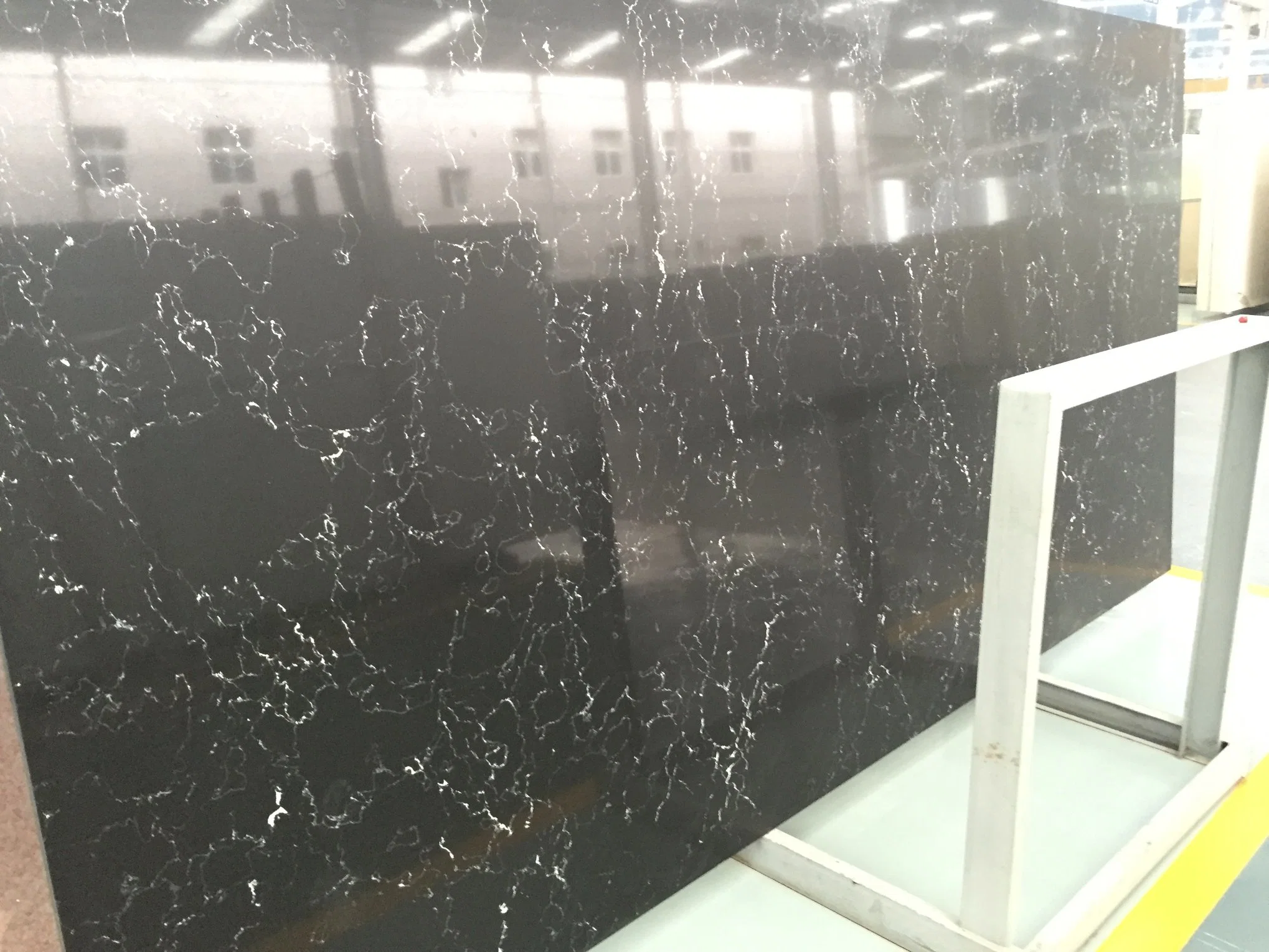 Absolute Black Engineered Stone Slab Polished Artificial Marble Kitchen Countertop