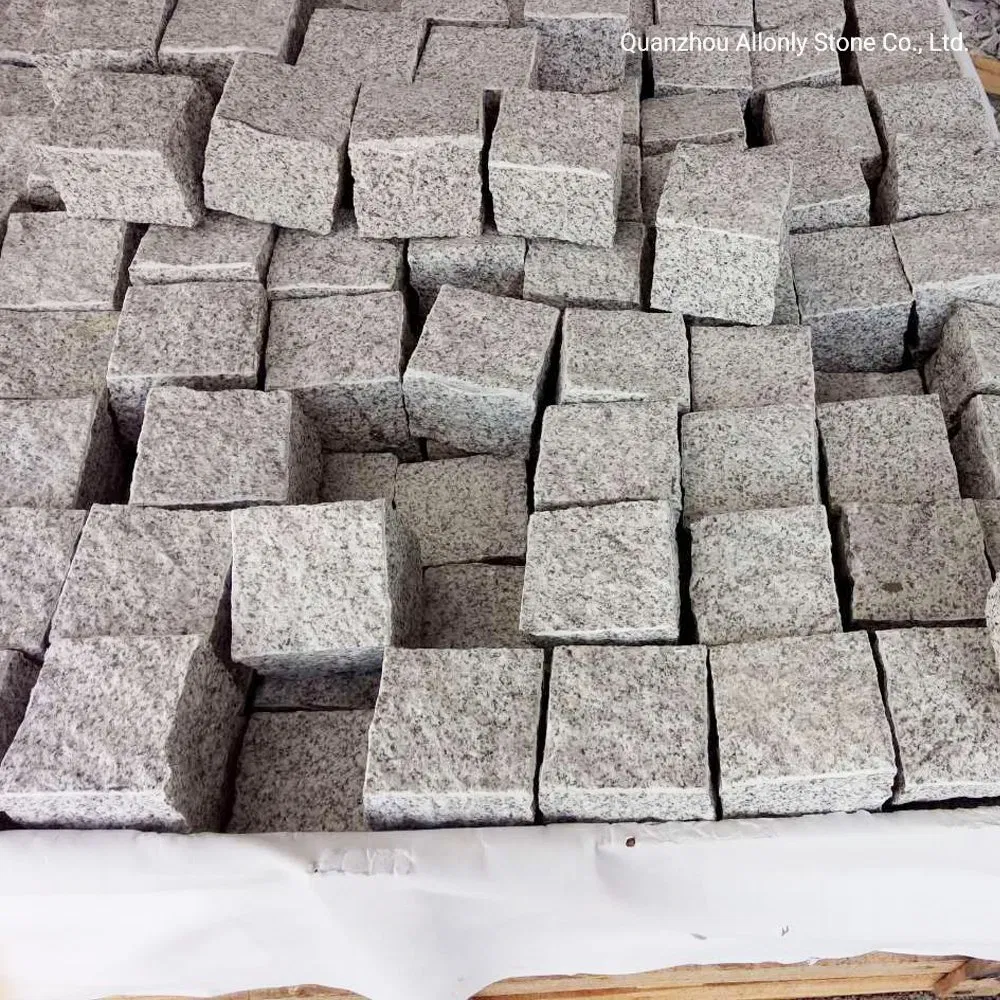China Wholesale Cheap Natural Split Tumbledg603 Light Grey Granite Cobblestone Driveway Pavers Price