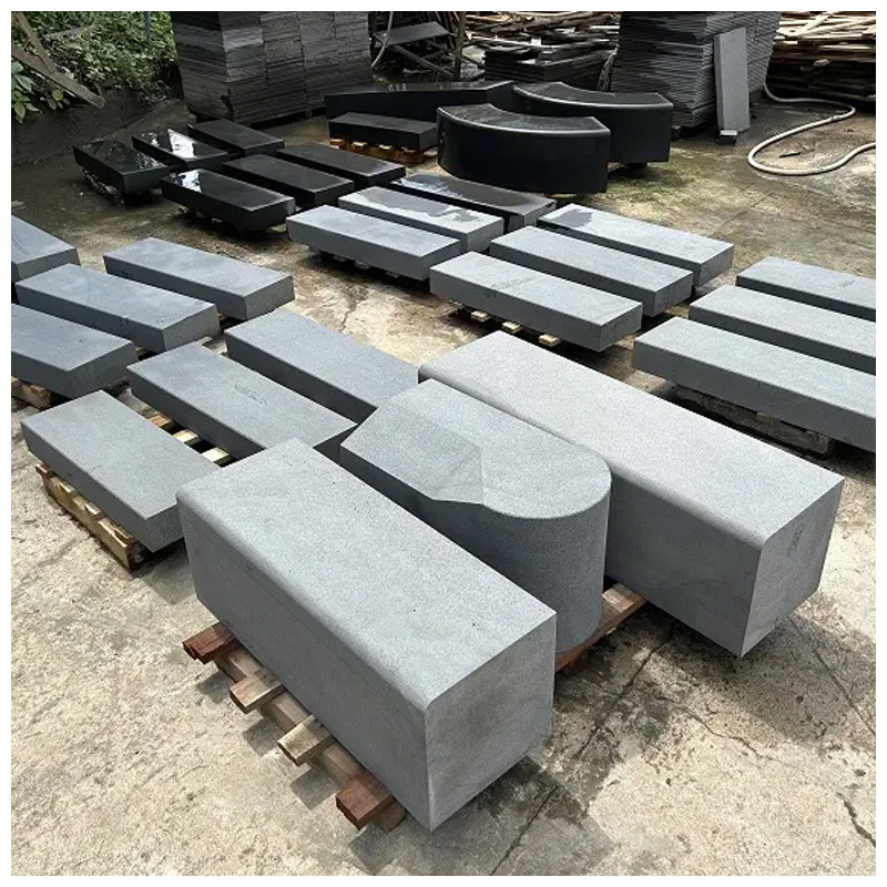 Tumbled Hainan Black Basalt Landscape Curbstone