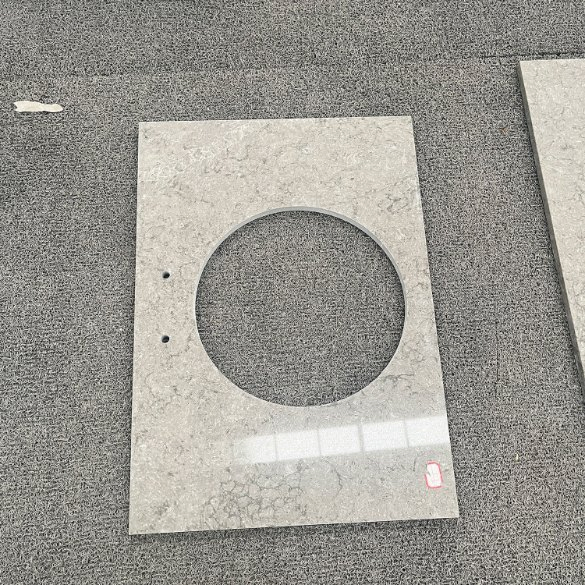 Grey Artificial Solid Surface Quartz Stone Kitchen Countertop Bathroom Top Engineered Stone