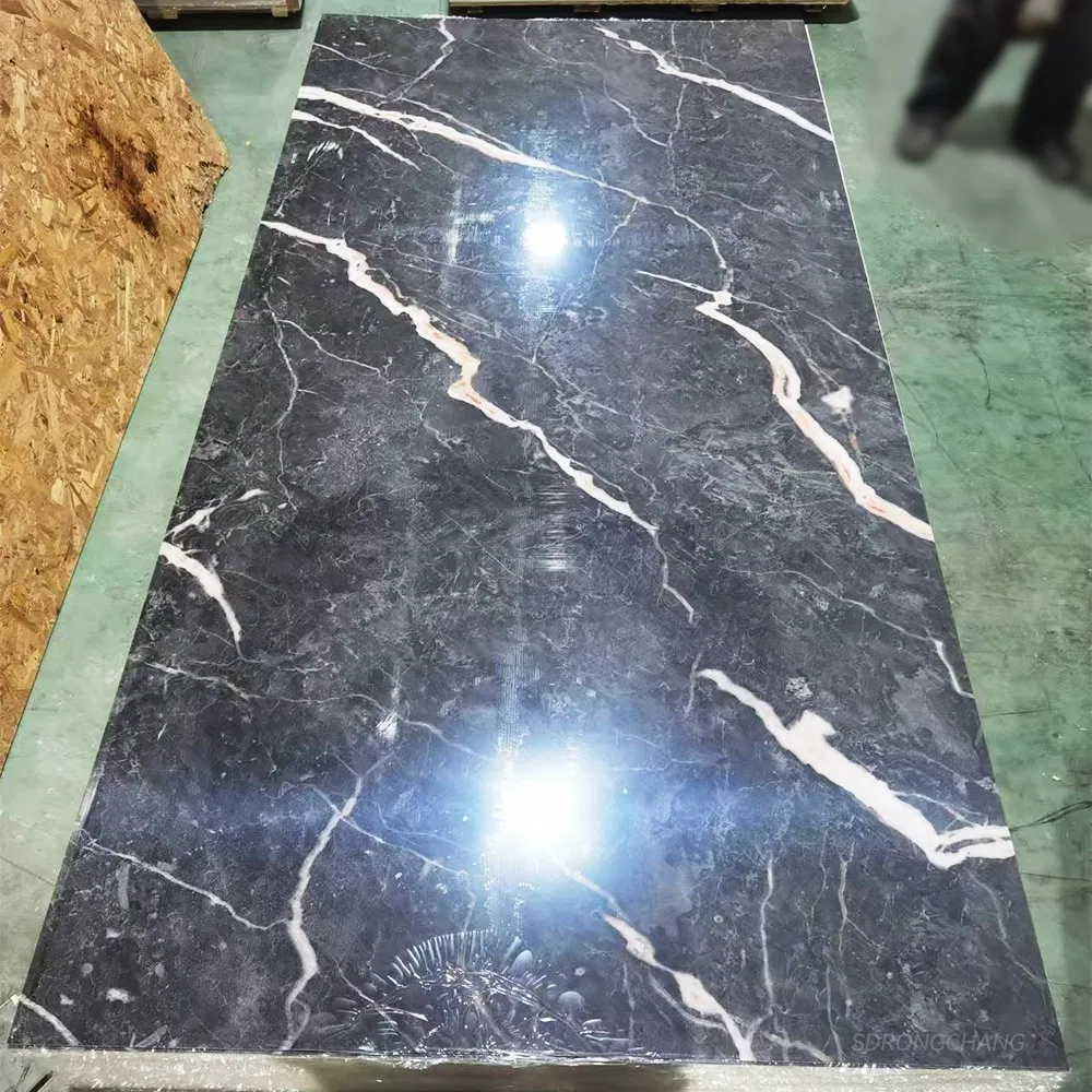 1220X2440mm Flexible PVC Plastic Materials UV Marble Slate Wall Panel / Board / Sheet