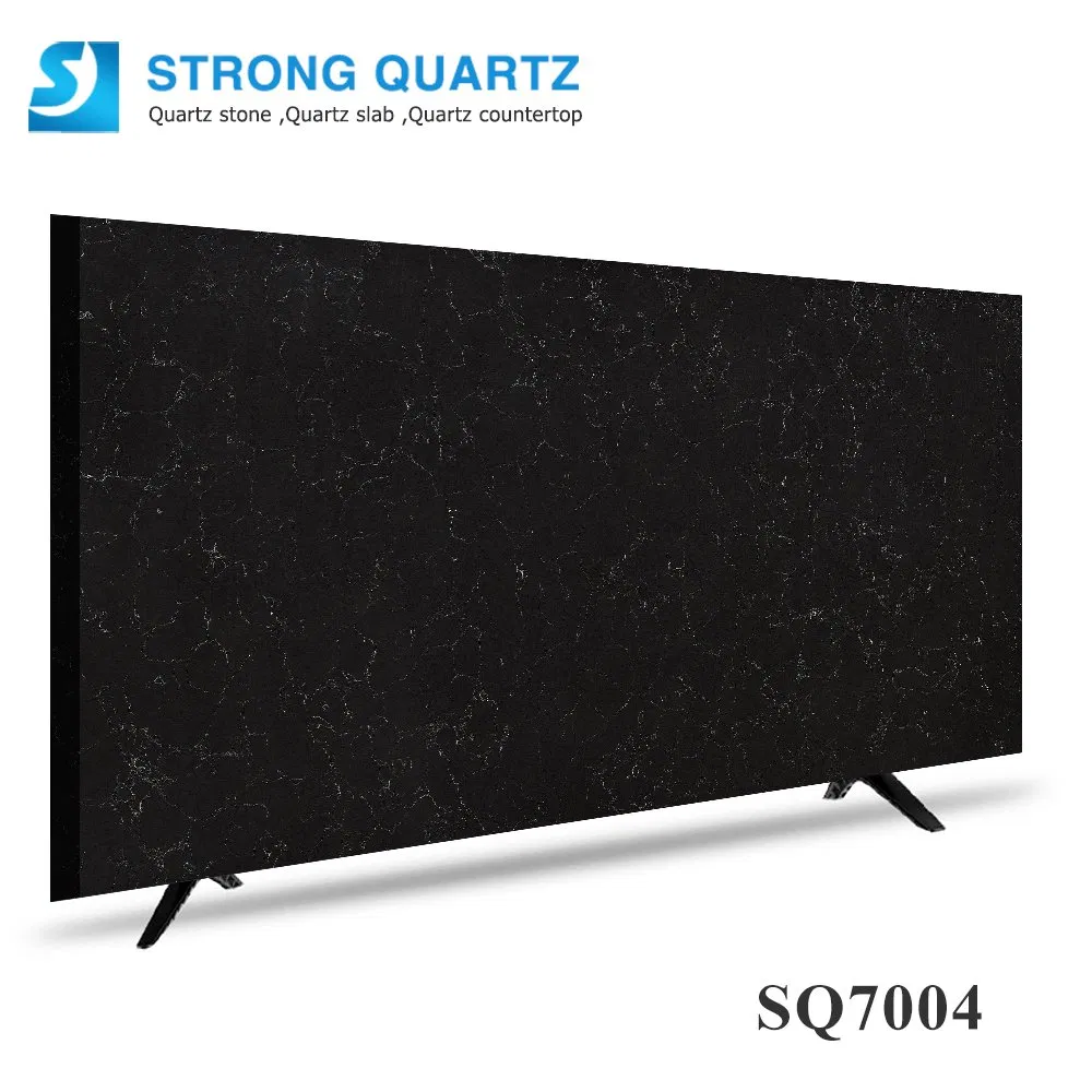 China/India/Vietnam/America/Asian/Australia Polished/Matt/Leather Black Artificial Quartz Stone for Vanitytop/Countertop/Worktops/Benchtops/Reception Desk