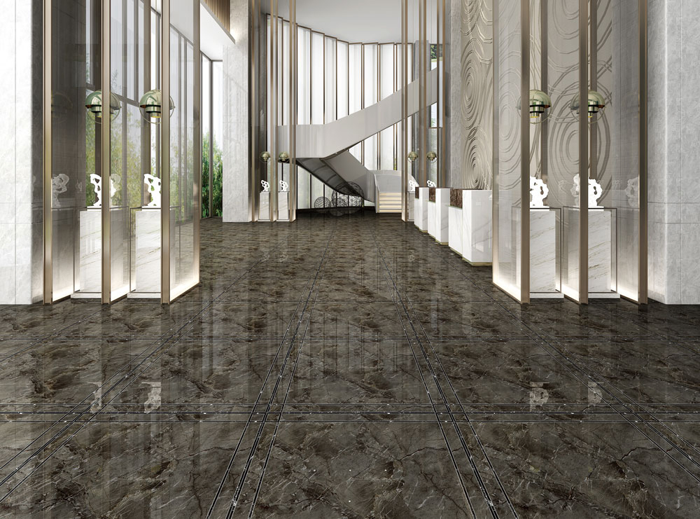 Luxurious Dark Glazed Marble Tiles for Elegant Home Interiors