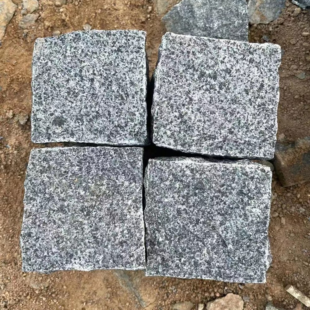 Natural Granite Cobblestone Split Finished G654 Granite Cube Stone Paver for Driveways
