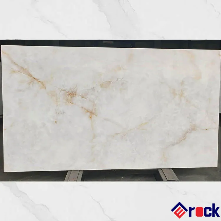 Artificial Golden Onyx Mable Nano Crystal Glass Stone Slab