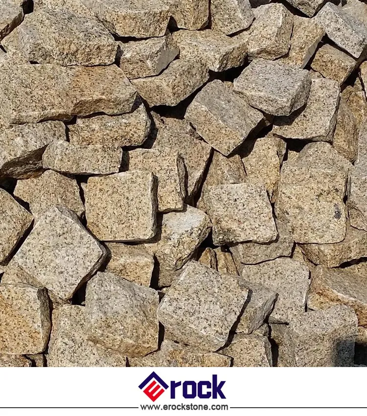 Yellow Rusty Granite Cobblestone Display 4