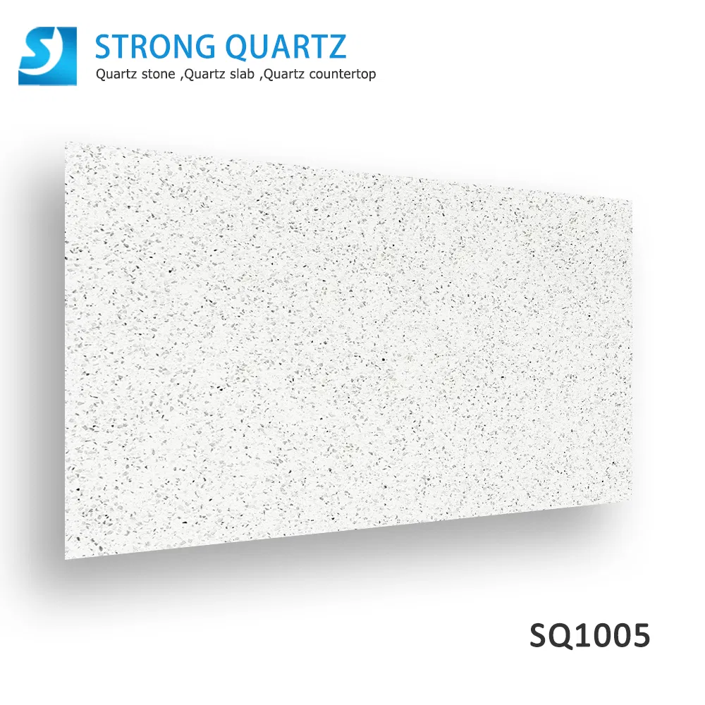 High-Quality Engineered Diamond White Quartz Stone for Countertops/Tiles