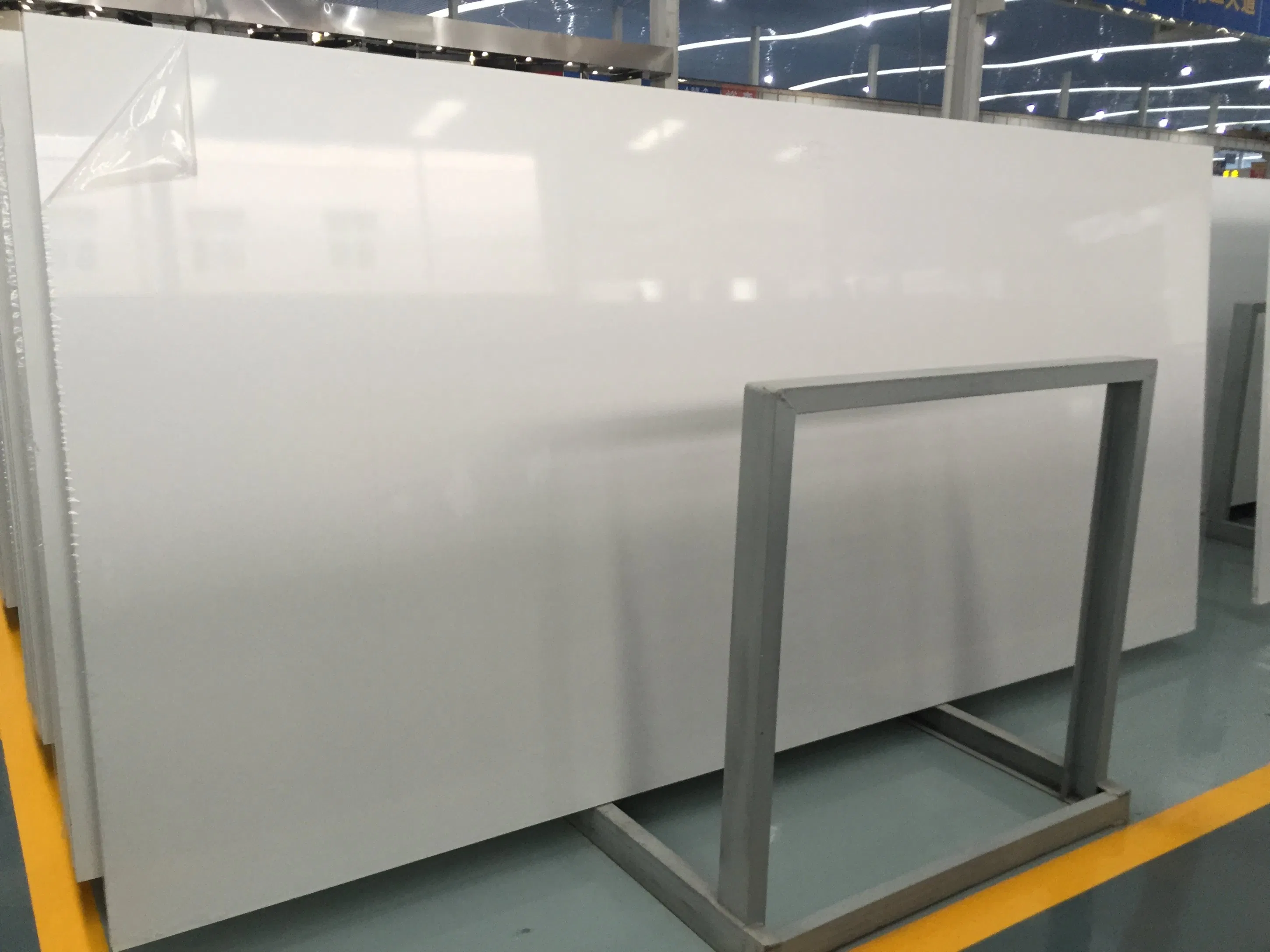 Pure White Artificial Marble Slab Solid Surface Engineered Stone Countertop