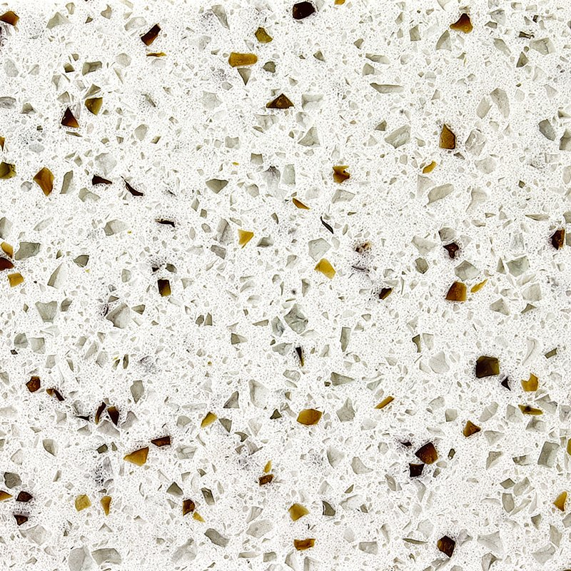 Ice White Granules Engineered Quartz Stone for Kitchen Tops
