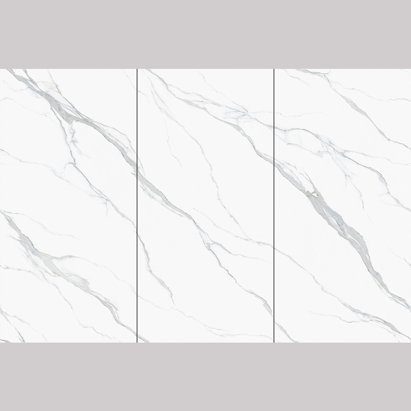 Polished 1600X3200mm Calacatta White Sintered Stone Slab for Background Wall and Kitchen Countertop