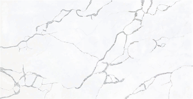 Artificial Quartz White Gray Engineered Stone for Kitchen Furniture Countertop