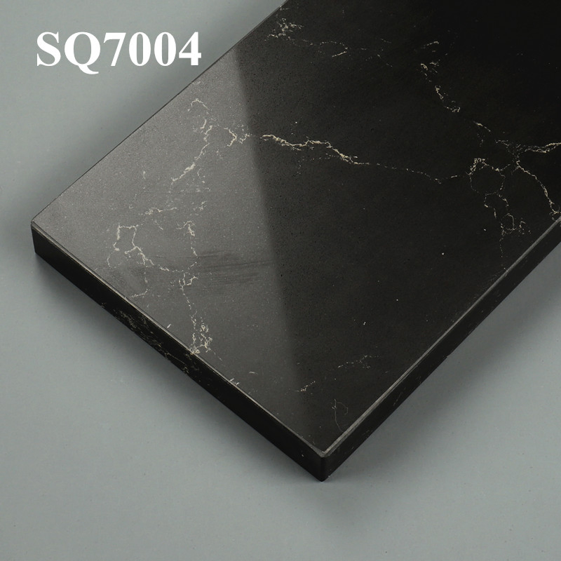 China/India/Vietnam/America/Asian/Australia Polished/Matt/Leather Black Artificial Quartz Stone for Vanitytop/Countertop/Worktops/Benchtops/Reception Desk