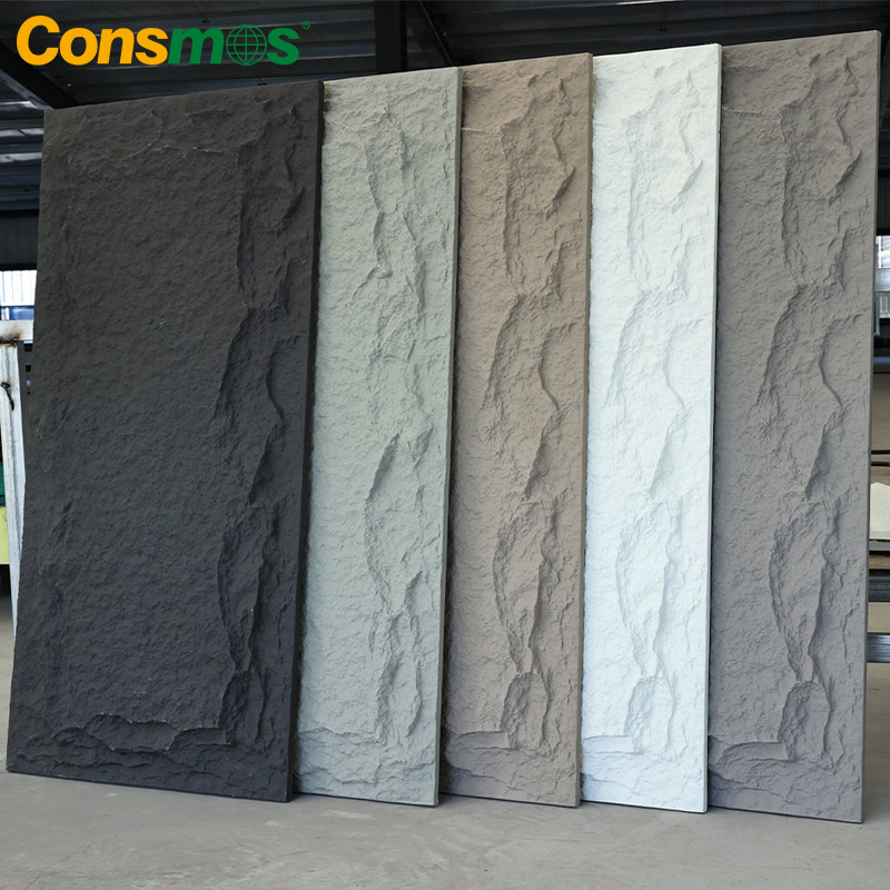 Consmos Wholesale 3D PU Faux Mushroom Artificial Rock Stone Veneer Wall Panels for Decoration