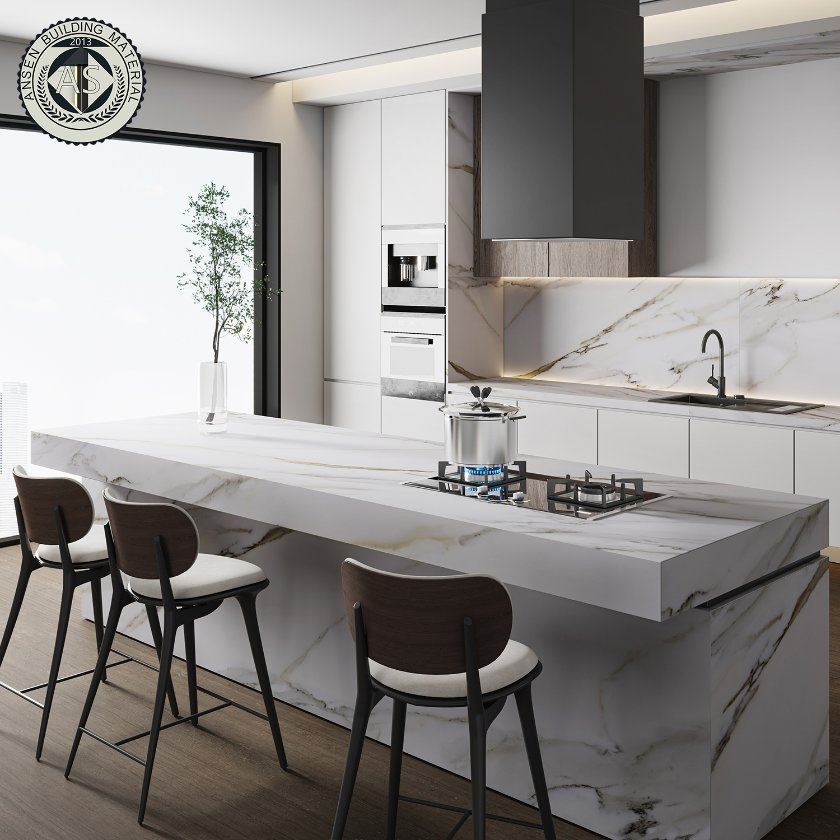 Solid Surface Cartier Gold Cut to Size Porcelain Slab 6/12mm Thickness Sintered Stone for Wall and Floor