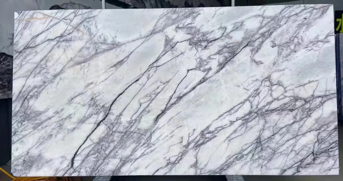 Eco-Friendly Marble Slab Recycled Stone Engineered White Customizable Decor