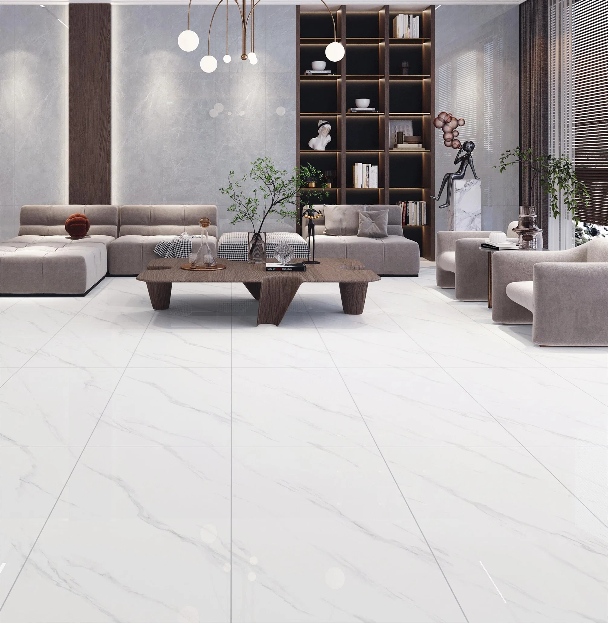 Polished Marble Glazed Porcelain Floor Tile 600X1200mm (24"X48")