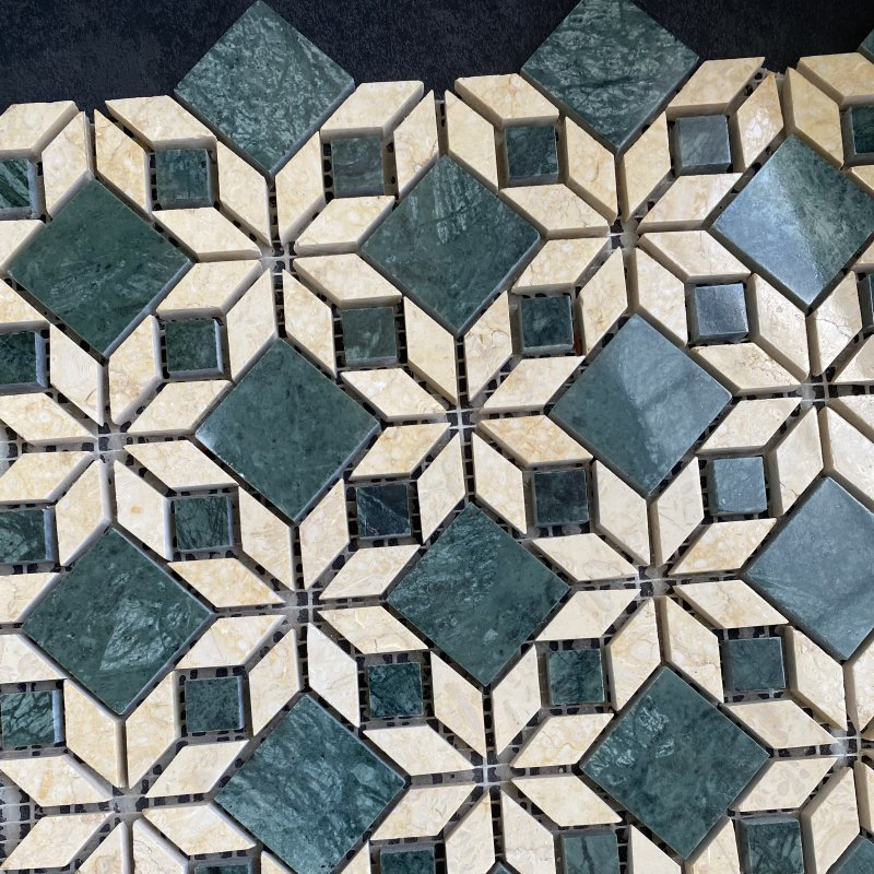 Mediterranean Hexagonal Shape Various Colors Home Decor 3D Mural Backsplash 3D Wall Panel Marble Design Stone Mosaic Tile