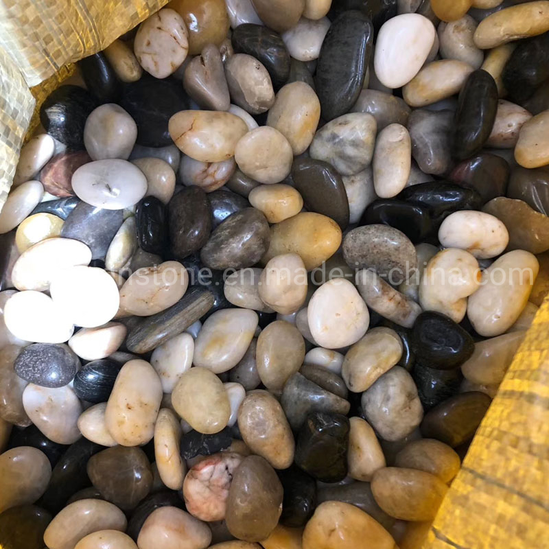 Red/Amber/White/Tiger Stripe/Black Mixed Pebble River Stone Polished for Garden Landscape