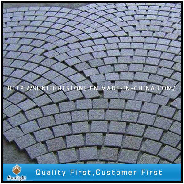 G684 Black Basalt Meshed Back Flagstone/Cobblestone Pavers
