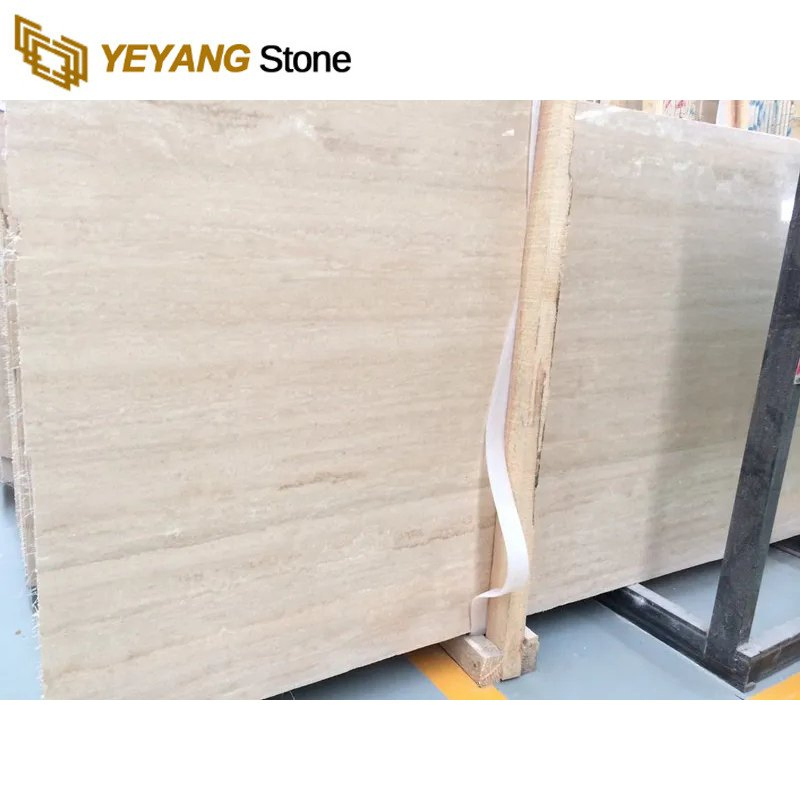 Beige Roman Travertine for Bathroom/Countertop/Vanity/Wall/Floor Vein Cut Travertine Marble Tiles Supplier