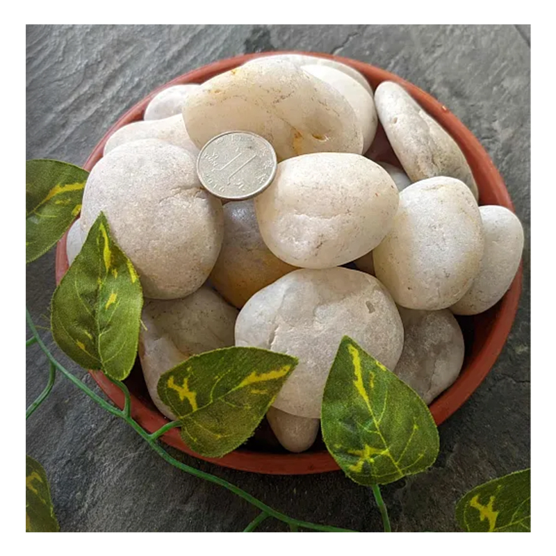 Wholesale Pure White Unpolished Washed River Natural Stone &amp; Pebbles Stone Garden Landscape Park Decorative