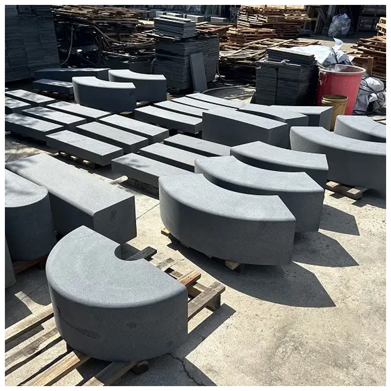 Tumbled Hainan Black Basalt Landscape Curbstone
