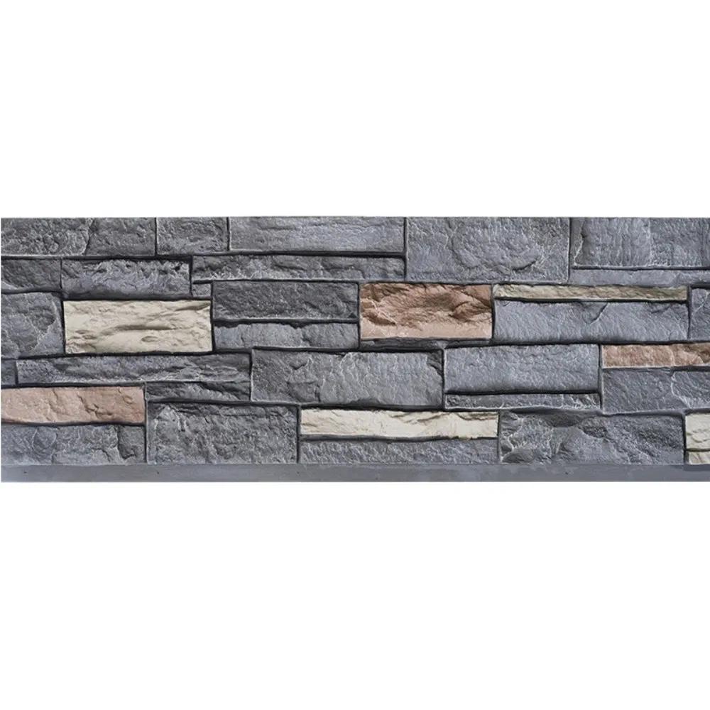 Big Slab Polyurethane Decoration Faux PU Artificial Rock Effect Stone Veneer Panels 3D PU Stone Wall Panel